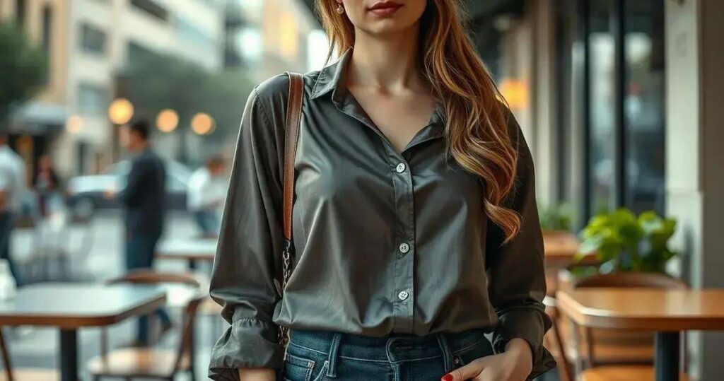como usar camisa social feminina por dentro da calça