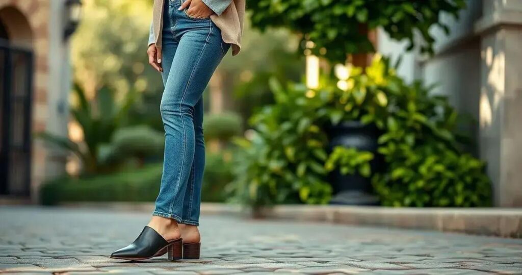 como usar mule com calça jeans skinny