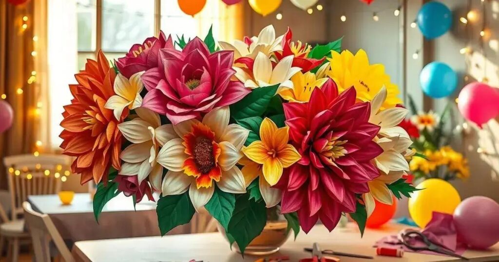 flores de papel gigantes