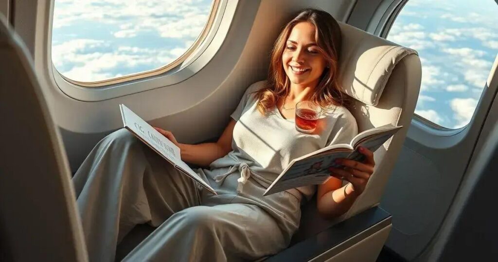 look para viagem de avião longo curso conforto