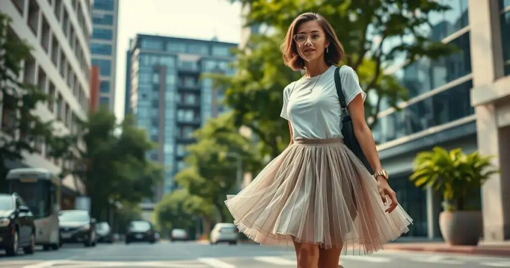 looks com saia de tule preta curta