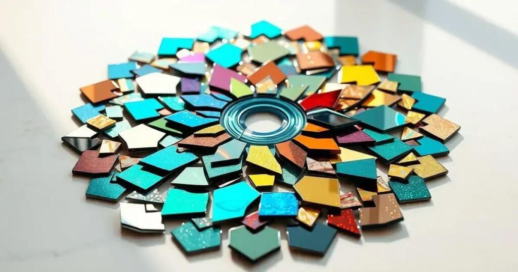 mosaico com cd velho