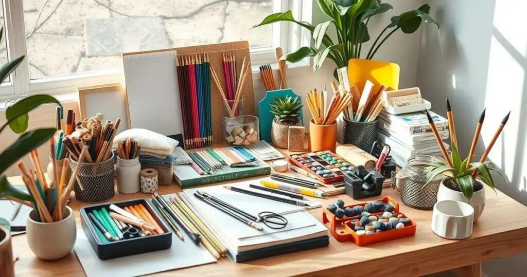 organização de materiais de artesanato