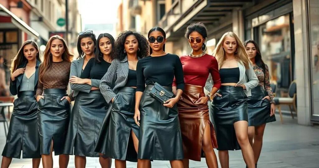 saia de couro looks