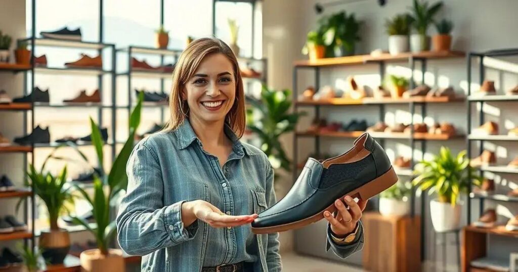 sapatos confortáveis para quem trabalha em pé o dia todo vendedora
