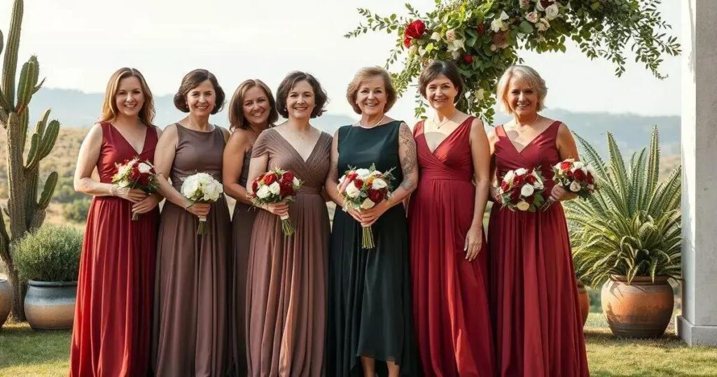 vestido de madrinha de casamento marsala