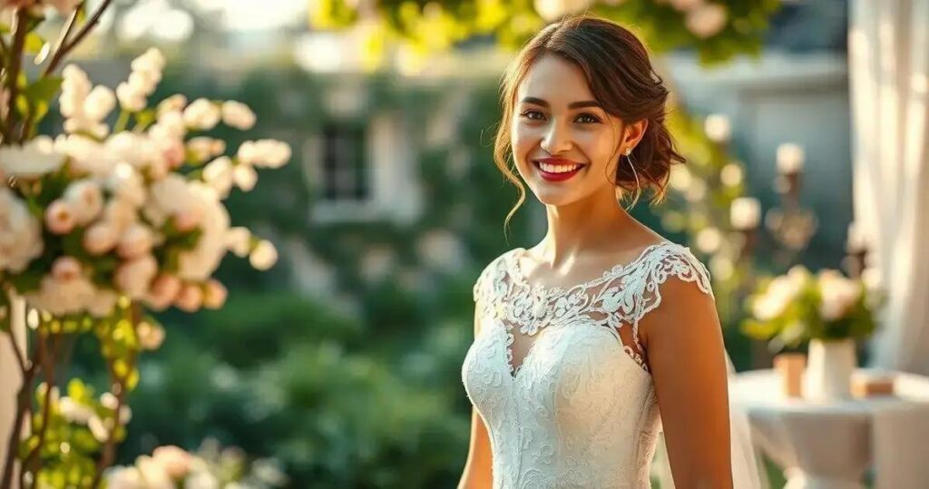 vestido de noiva civil simples e elegante curto
