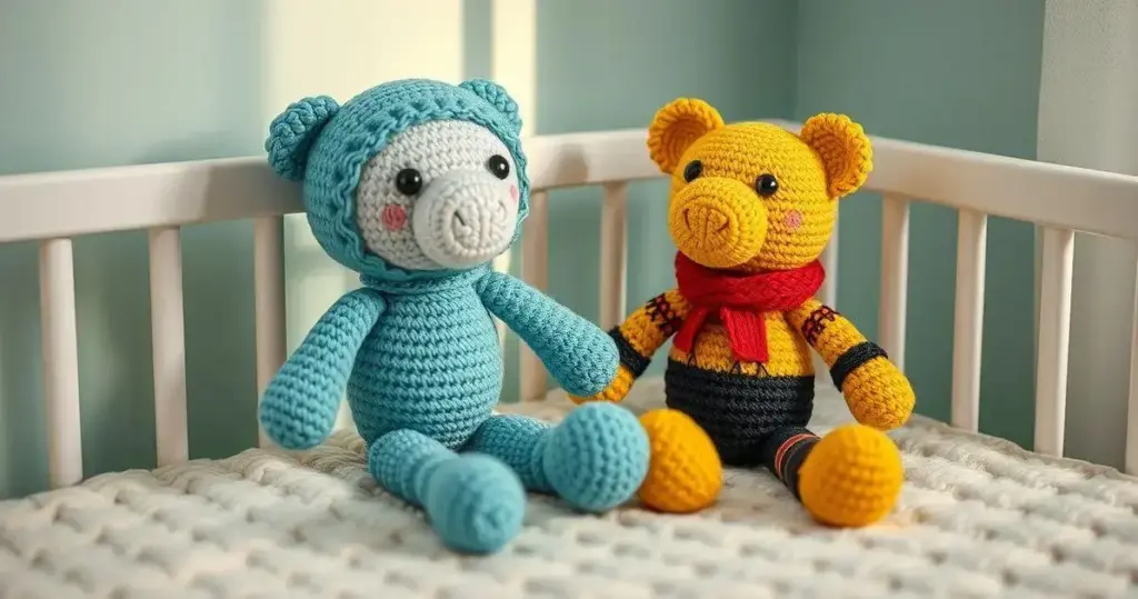 amigurumi para decoração de quarto de bebê