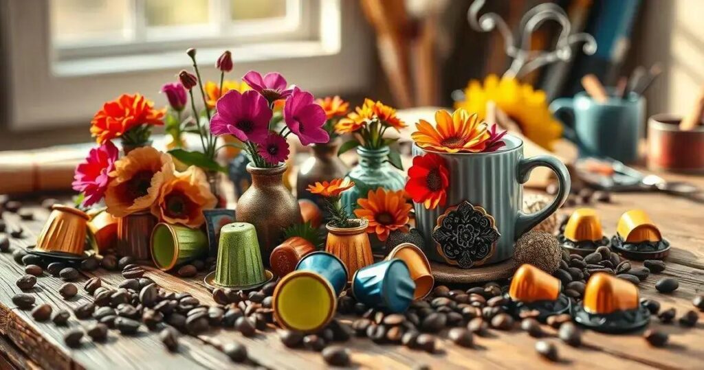 artesanato com cápsulas de café