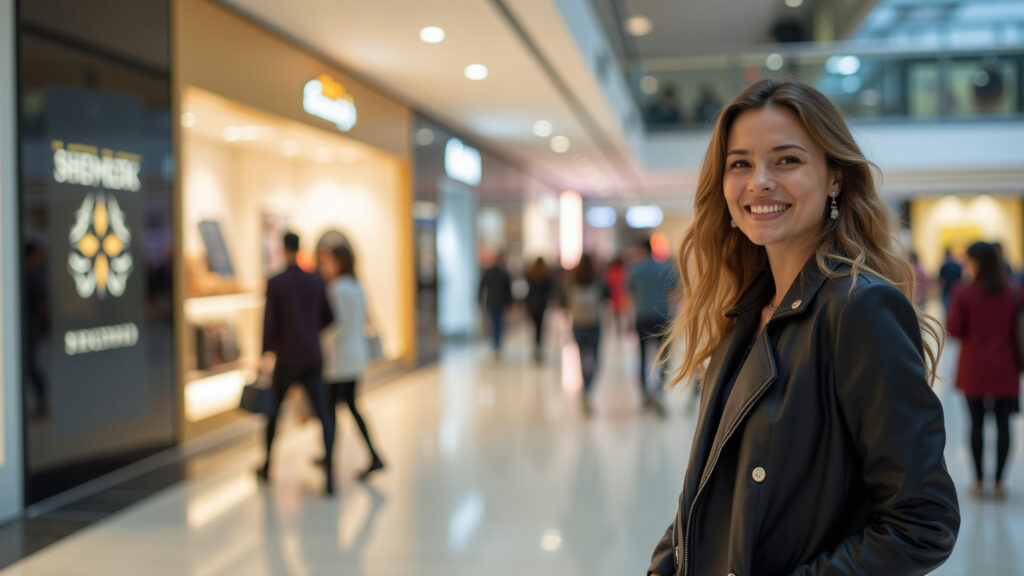 BH Shopping, Belo Horizonte. Woman shopping in mall, modern, professional photography, 8K quality, Mulher fazendo compras no BH Shopping.