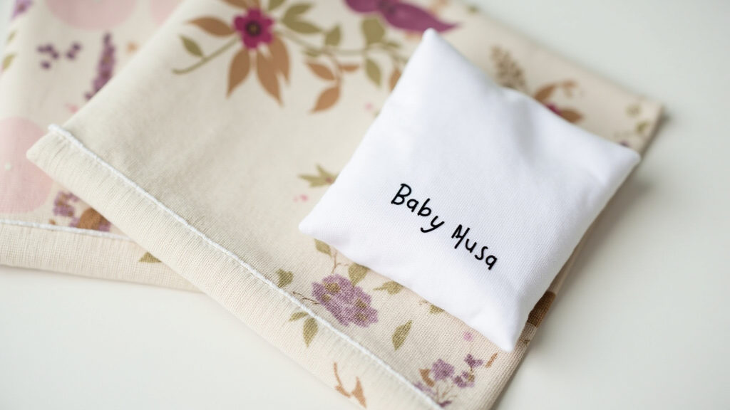 Delicate scented sachets with baby's name, soft lavender fragrance, hand-sewn floral fabric, Sachês perfumados personalizados para lembrancinha de maternidade.