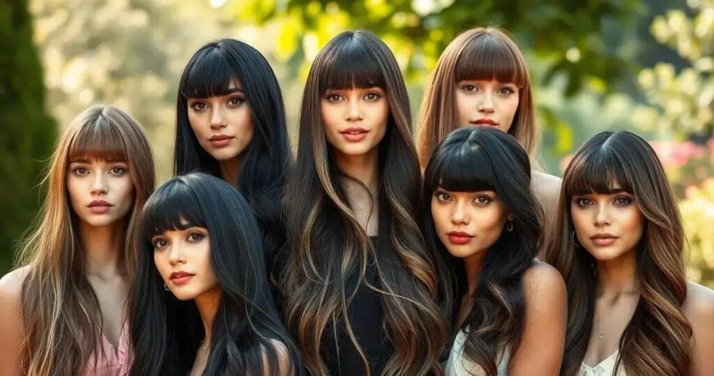 franja para cabelo longo