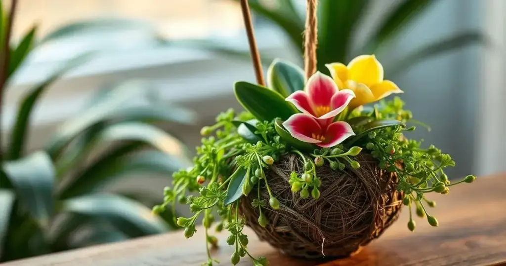 kokedama de orquídeas