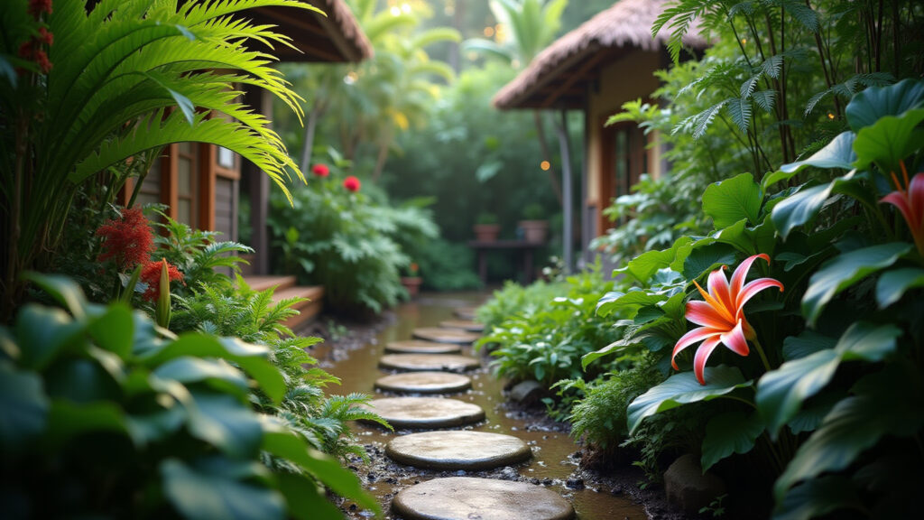 Plantas para drenagem em jardim.