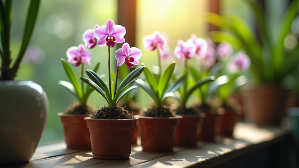 Mudas de orquídeas Phalaenopsis ideais para kokedama.