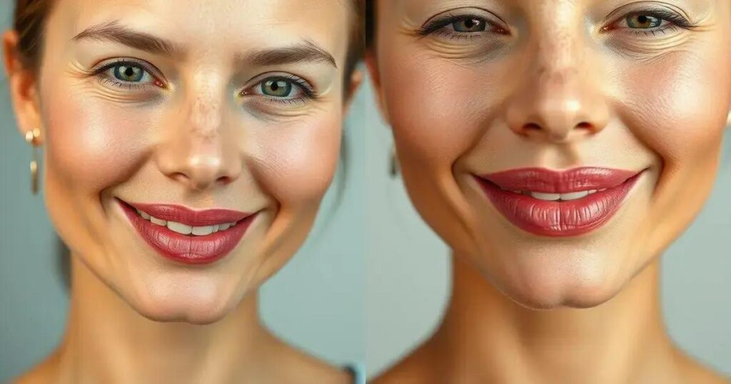 preenchimento labial antes e depois