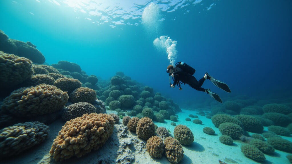 Puerto Morelos, Mexico, diving in protected reefs, local village charm, professional photography, Mergulho em recifes protegidos em Puerto Morelos, México.