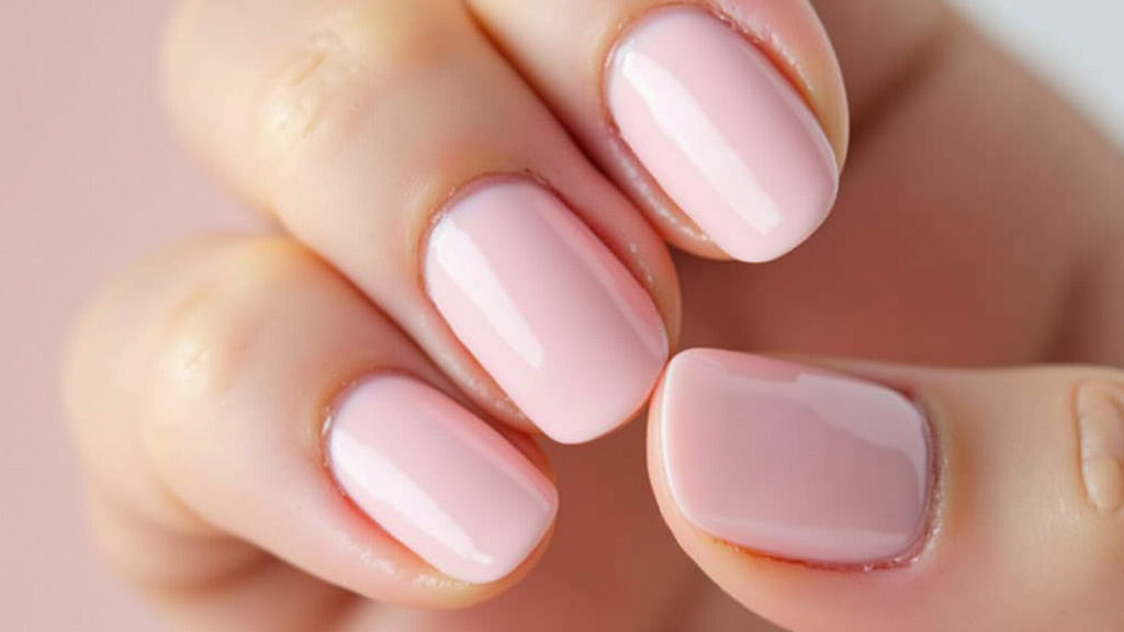 Round pink nails, delicate and feminine, soft lighting, professional photography, 8K quality, sharp Unhas redondas rosas: delicadeza e feminilidade.