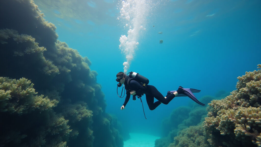 Turneffe Atoll, Belize, exclusive diving, remote atoll, pristine waters, professional photography, Mergulho exclusivo em Turneffe Atoll, Belize, com águas cristalinas e vida marinha abundante.