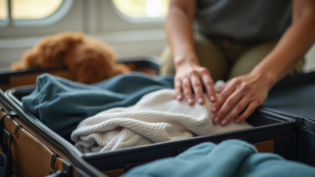 Woman packing suitcase for Ecuador and Galapagos trip, travel essentials, comfortable clothes, Mulher arrumando mala para viagem ao Equador.