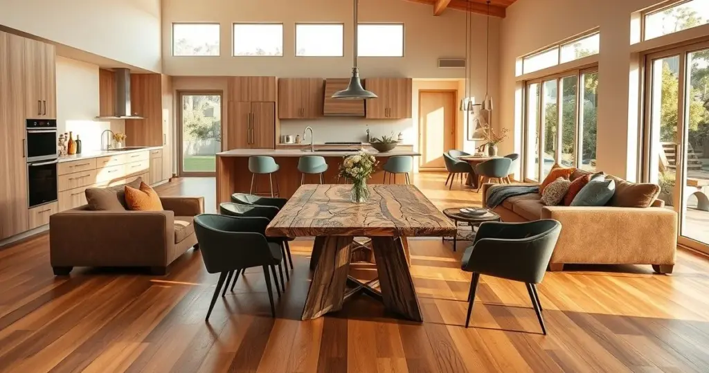 Sala de estar integrada com a cozinha