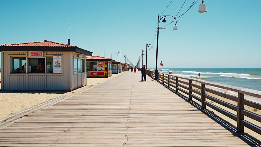 Orla de Atalaia, Aracaju. Boardwalk, 8K quality, professional photography, kiosks, natural Orla de Atalaia: ponto turístico imperdível em Aracaju.