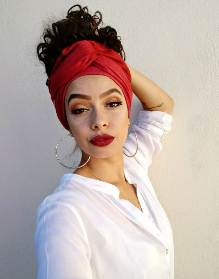 Turbante #cachos #red #lips #cacheada ...