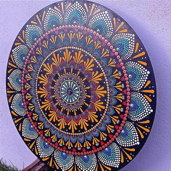 Mandala Pontilhismo 80cm - Artes & Nós