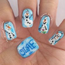 olaf nails, disney nails ...