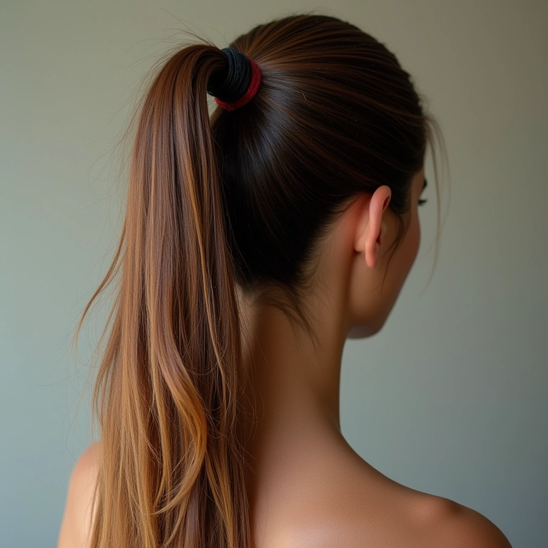 Acabamento impecável em rabo de cavalo alto.