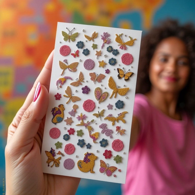 Adesivos de unha com glitter para o carnaval.
