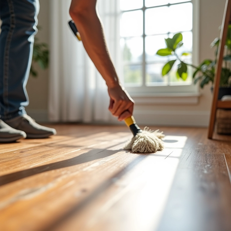 Agendando a limpeza do piso laminado no calendário.