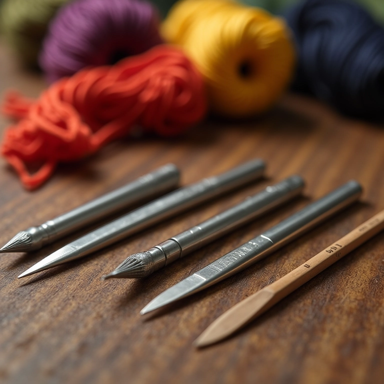 Agulhas sem ponta de diferentes tamanhos para bordado ponto cruz.