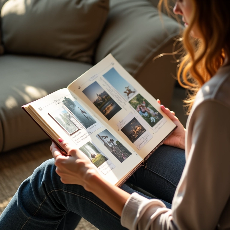 Álbum de fotos com momentos da amizade.