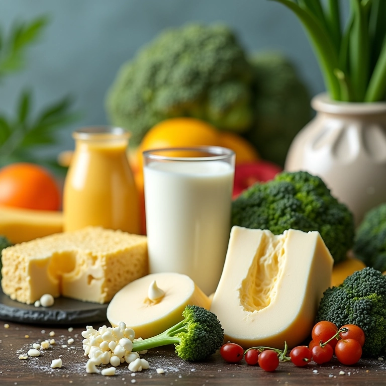 Alimentos ricos em cálcio para a gravidez.