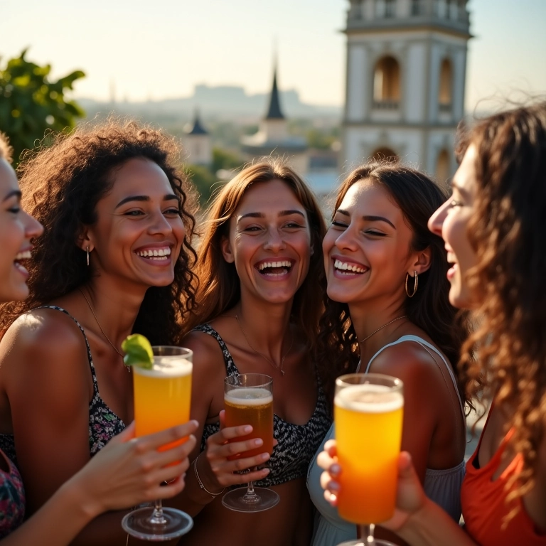 Amigos reunidos, simbolizando Sagitário na amizade: lealdade e diversão.