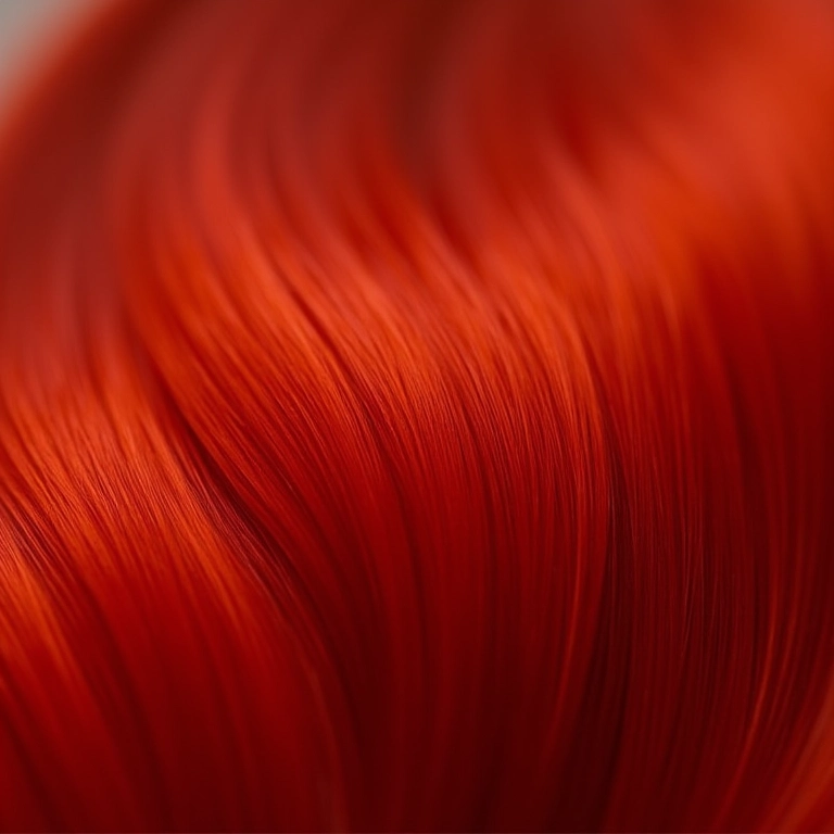 Amostras de cores de cabelo ruivo acobreado.