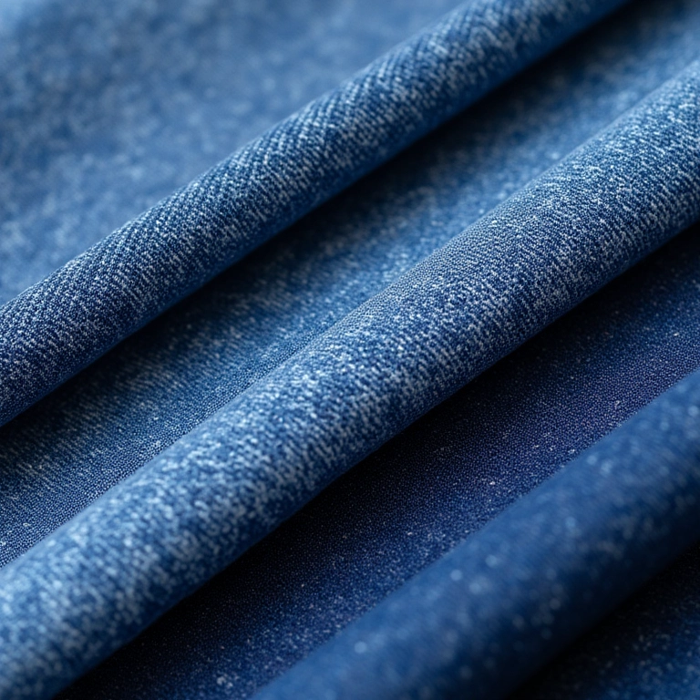 Amostras de jeans em diversas lavagens e cores, com foco nas texturas.