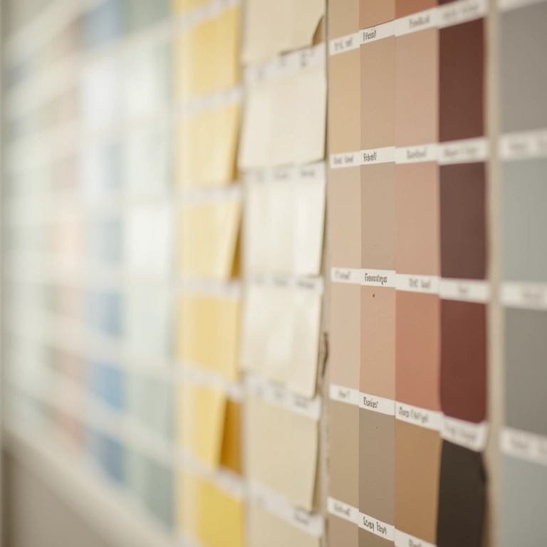 Amostras de tinta na parede.