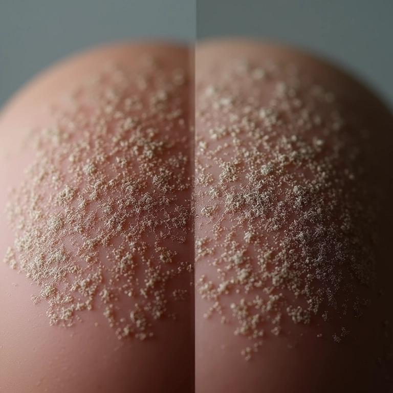 Antes e depois: couro cabeludo com caspa e couro cabeludo limpo após uso de cowash.