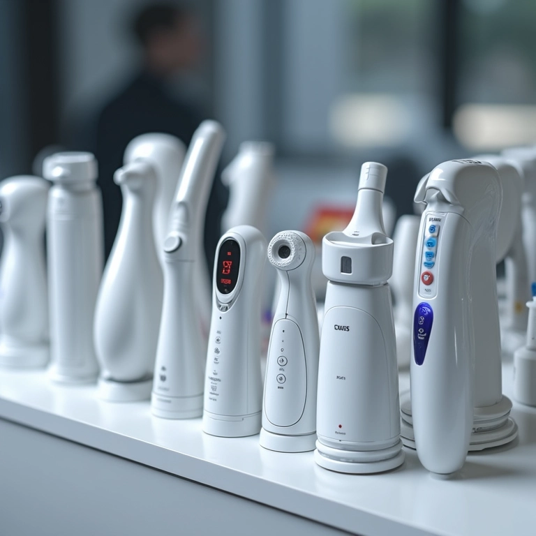 Aparelhos de radiofrequência facial de diversas marcas.