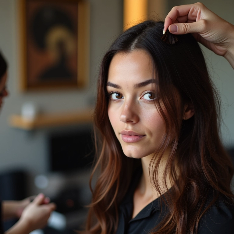Aplicação de coloração complementar para corrigir manchas.