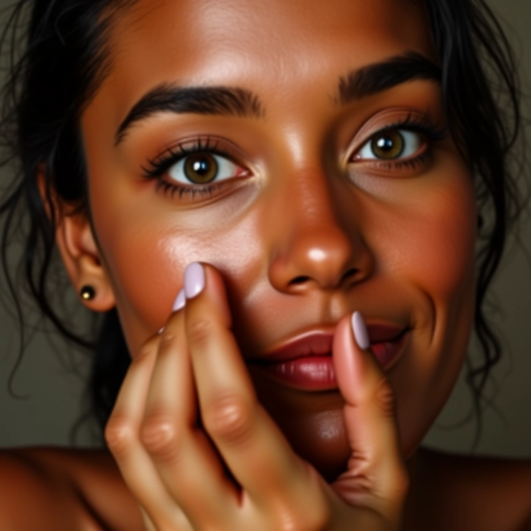 Aplicação de corretivo iluminador para realçar os pontos de luz.