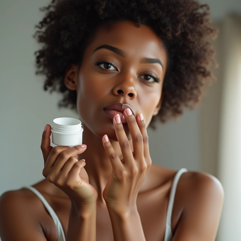 Aplicação de hidratante potente em voo.