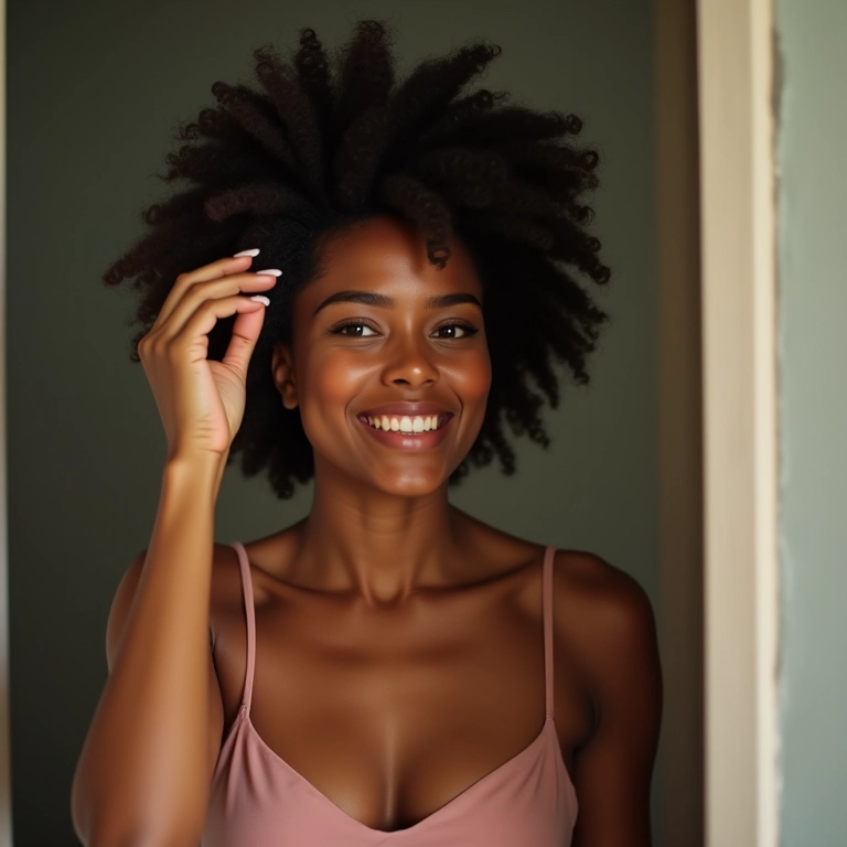 Aplicação de pó volumador na raiz do cabelo.