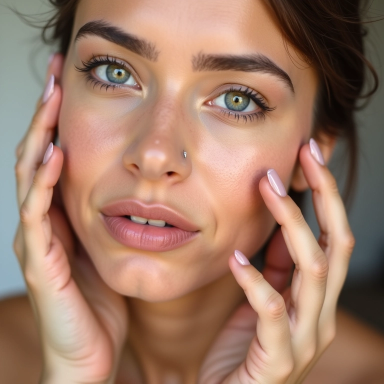 Aplicação de primer corretivo no rosto