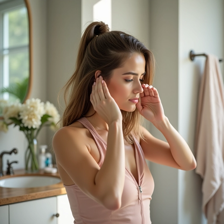 Aplicação de queratina líquida para reconstrução capilar.
