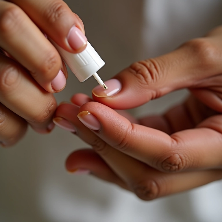 Aplicando óleo de cutícula após a remoção do esmalte em gel.