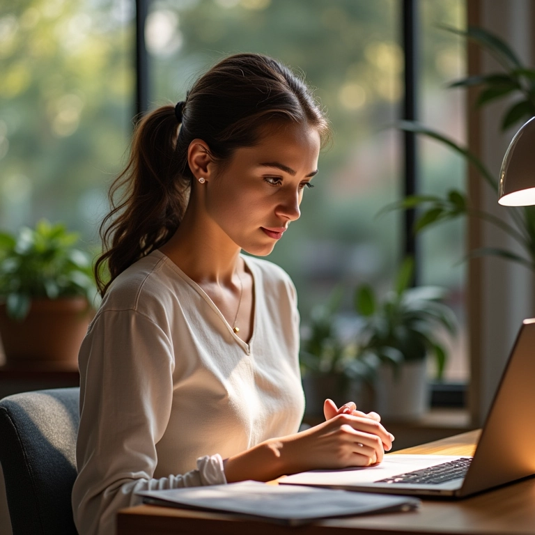 Artesã agendando publicações no Instagram para a semana.