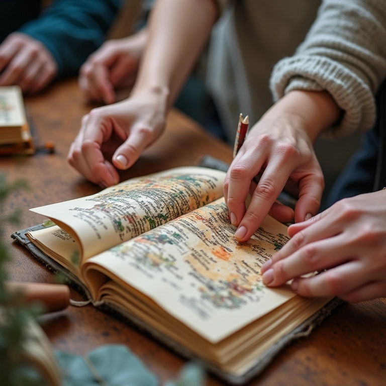 Artesanato criativo para o Dia do Escritor: cadernos, livros esculpidos e telas pintadas.